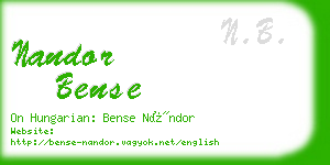 nandor bense business card